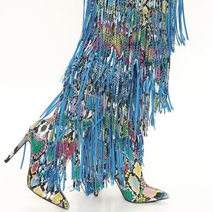 Multicolor Snakeprint Boots